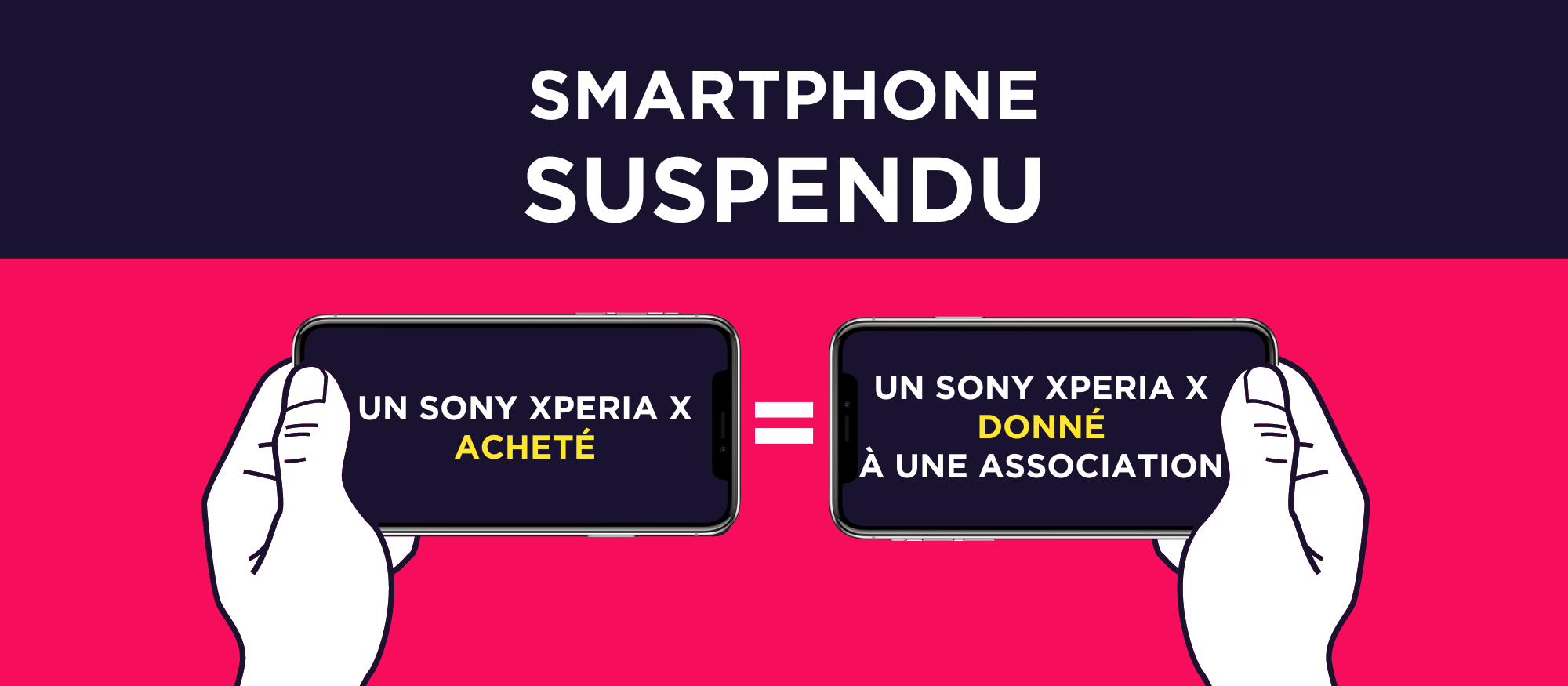 smartphone suspendu